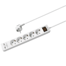 Stekkerdoos - 5-voudig - USB - Kabellengte 1.5 meter